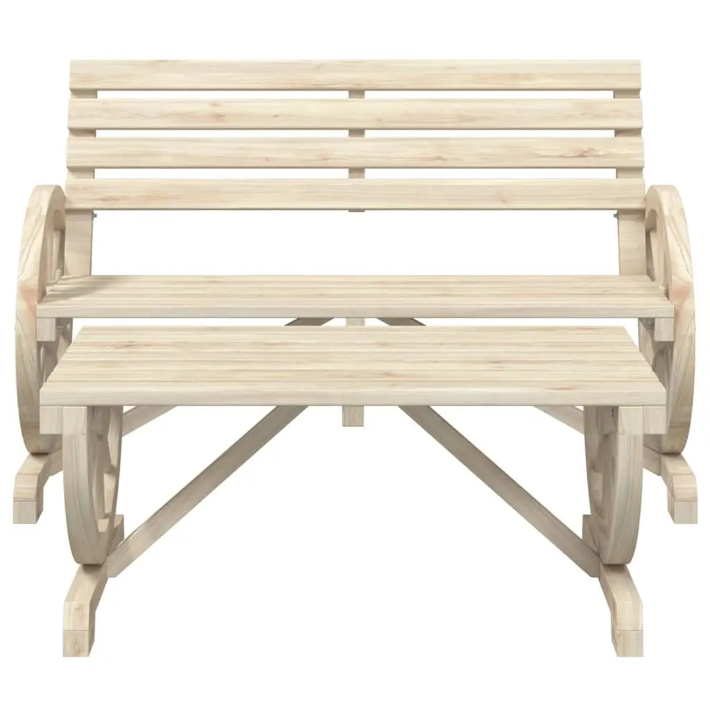 4 Piece Garden Lounge Set Brown Adirondack Style Solid Fir Wood Construction