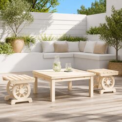 Solid Wood Garden Footstools for Outdoor Relaxation