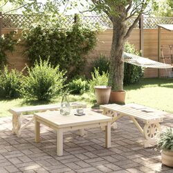 Compact and Durable Garden Benches - 2 Pack, Brown