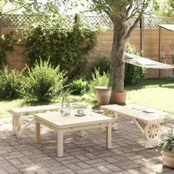 Compact and Durable Garden Benches - 2 Pack, Brown