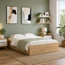 Compact Bed Frame with Storage Drawers for Space Saving