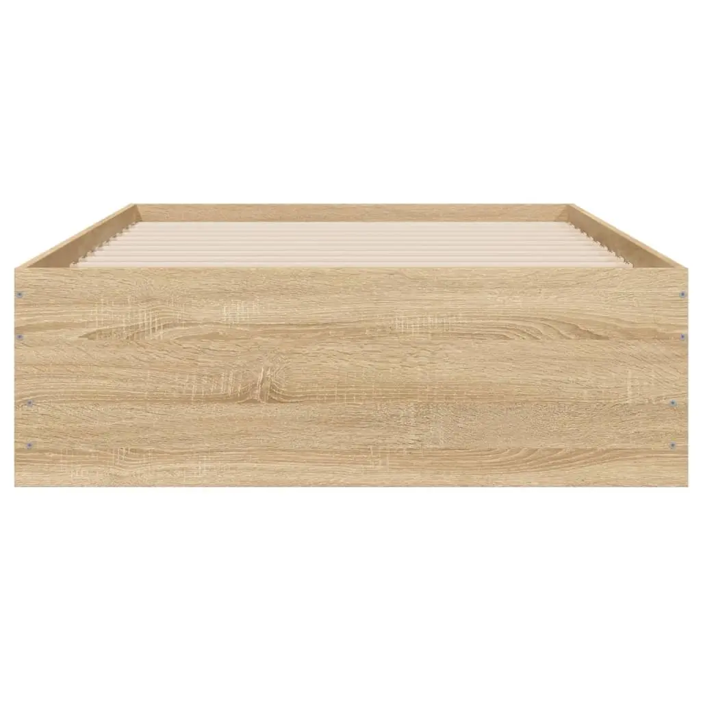 Bed Frame Brown 90x190 cm Storage Drawers Slatted Base