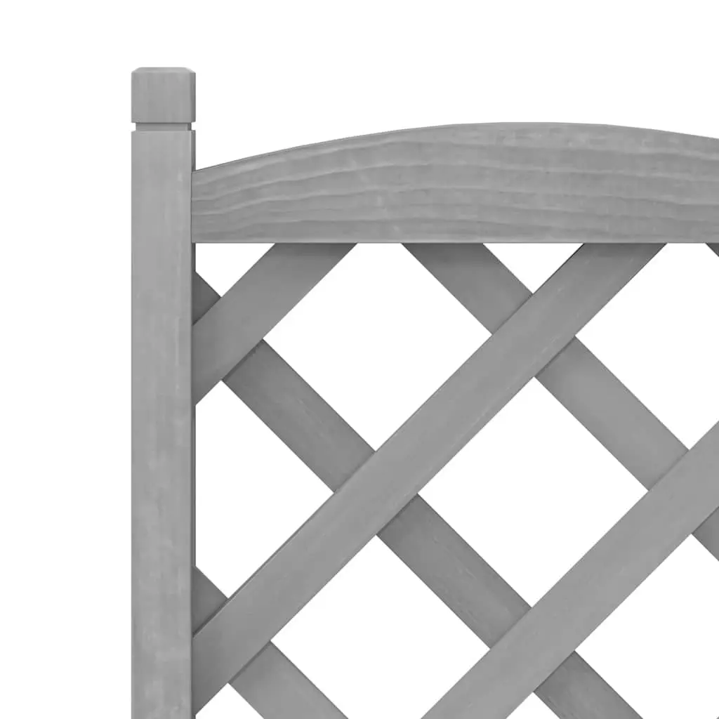 Wooden Planter Grey with Trellis Climbing Support and Wheels