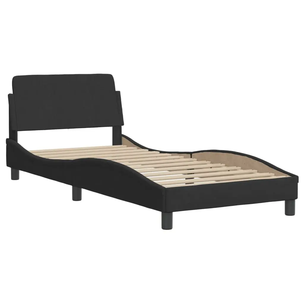 90x190 cm Bed Frame with Velvet Headboard