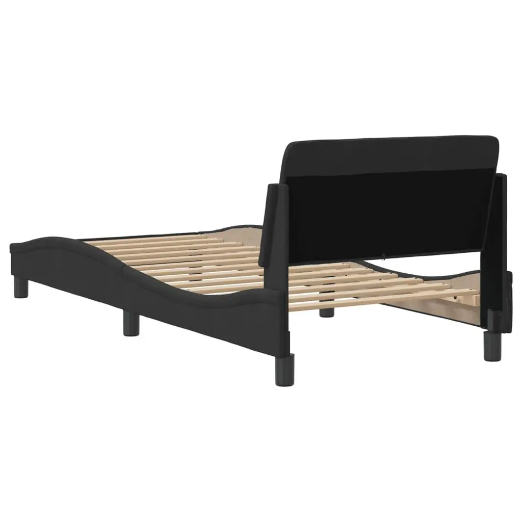 90x190 cm Bed Frame with Velvet Headboard