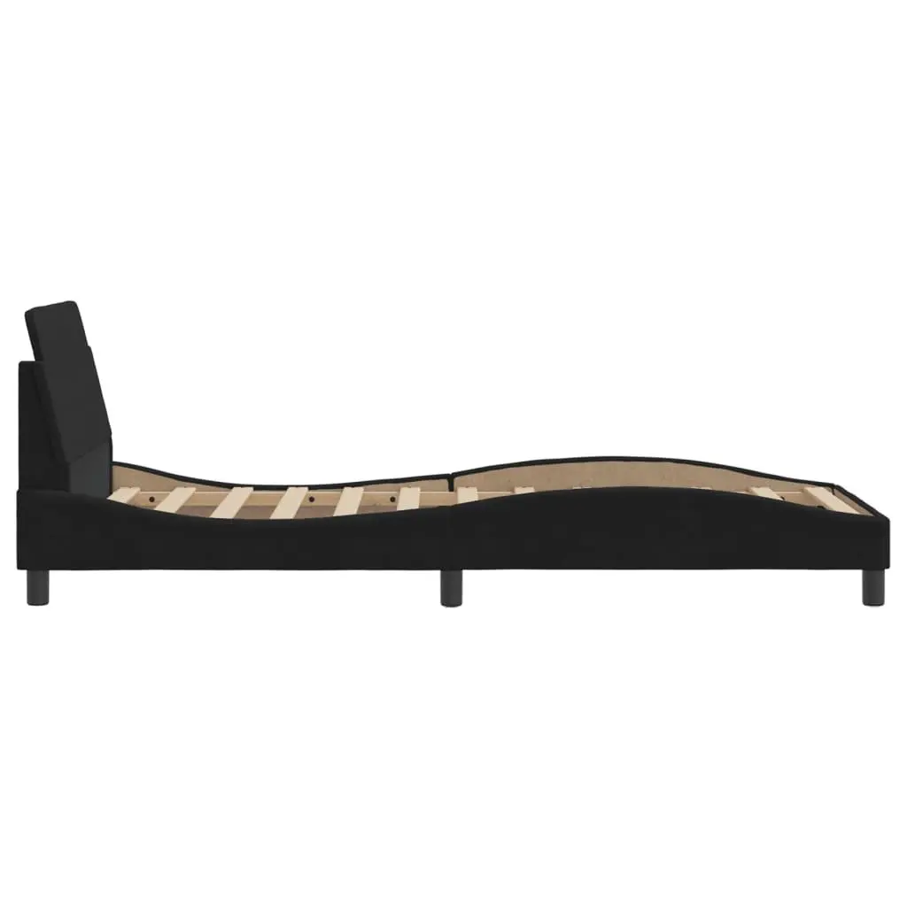 90x190 cm Bed Frame with Velvet Headboard