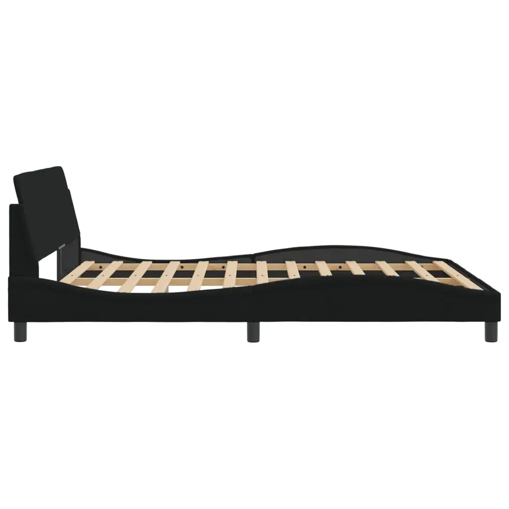 Queen Bed Frame Black 152x203cm Upholstered Fabric Headboard