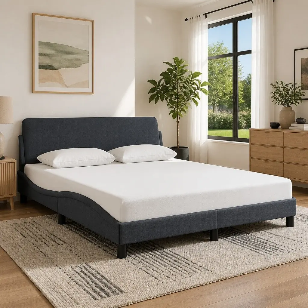 Grey Velvet Queen Bed Frame