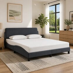 Confidently Comfortable Grey Velvet Queen Bed Frame