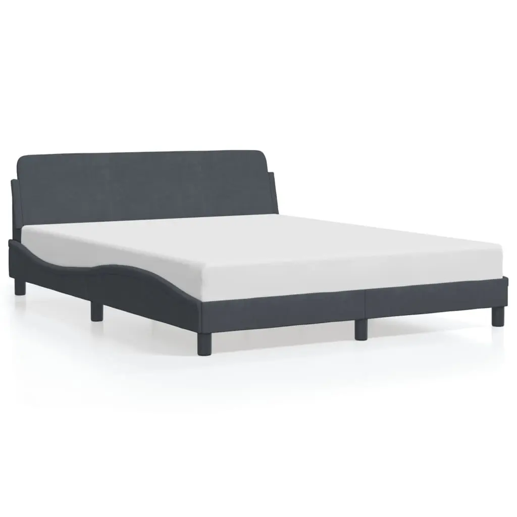 Grey Velvet Queen Bed Frame