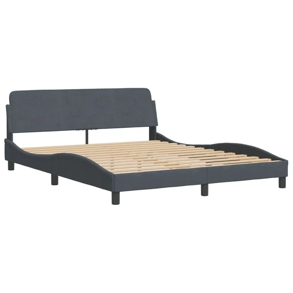 Grey Velvet Queen Bed Frame