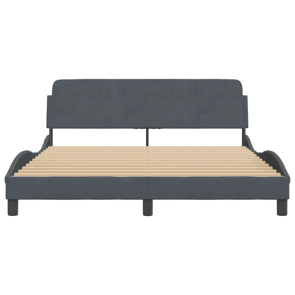 Grey Velvet Queen Bed Frame