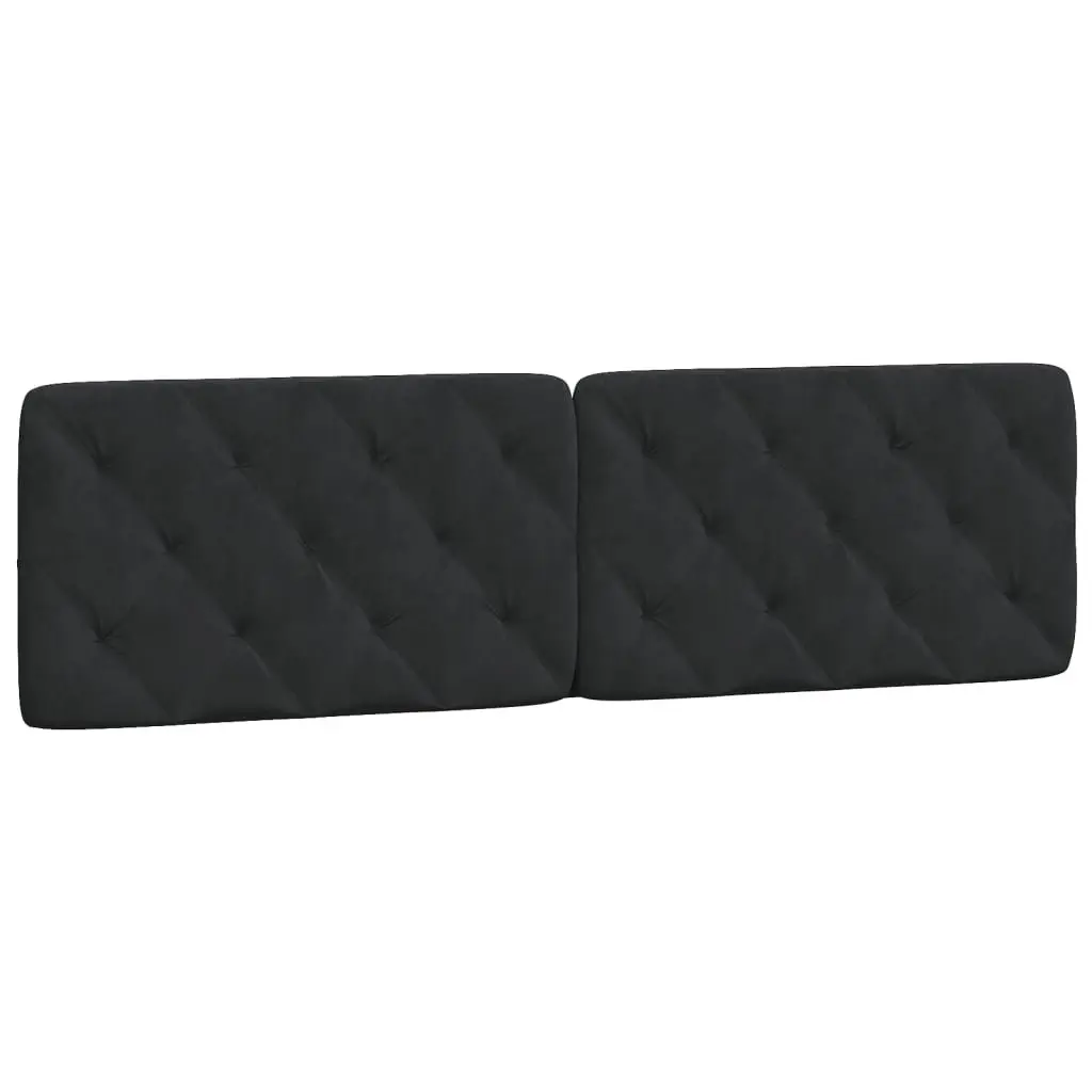 Headboard Cushion 180cm Black Velvet Upholstered Bed Pillow Wall Mount Back