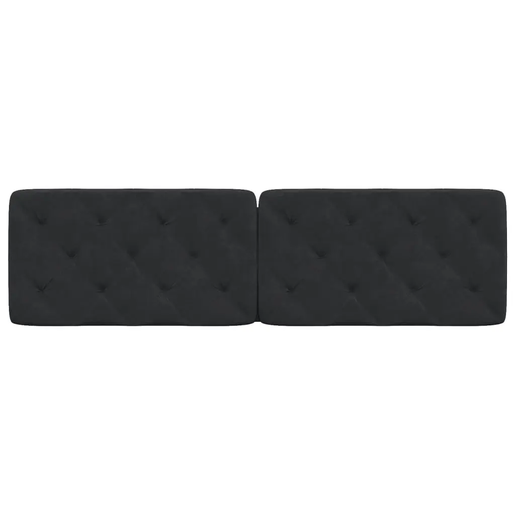 Headboard Cushion 180cm Black Velvet Upholstered Bed Pillow Wall Mount Back