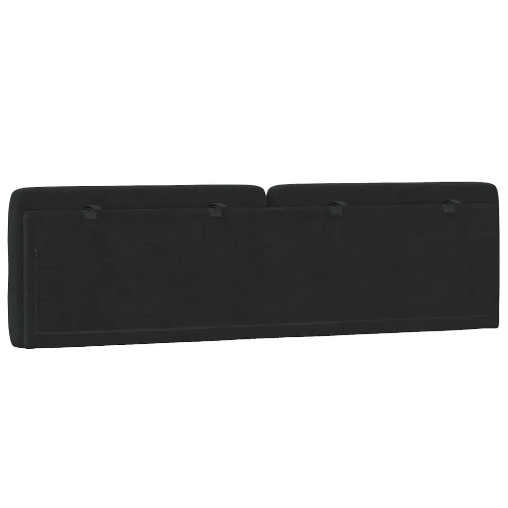 Headboard Cushion 180cm Black Velvet Upholstered Bed Pillow Wall Mount Back