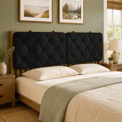 Black Velvet Headboard Cushion 153cm