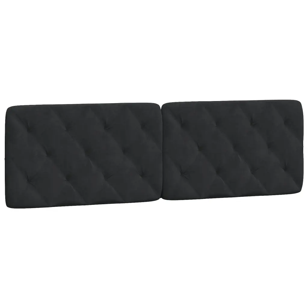 Velvet Headboard Cushion 153cm Black Foam Filling Wall Mounted Bed Back Support