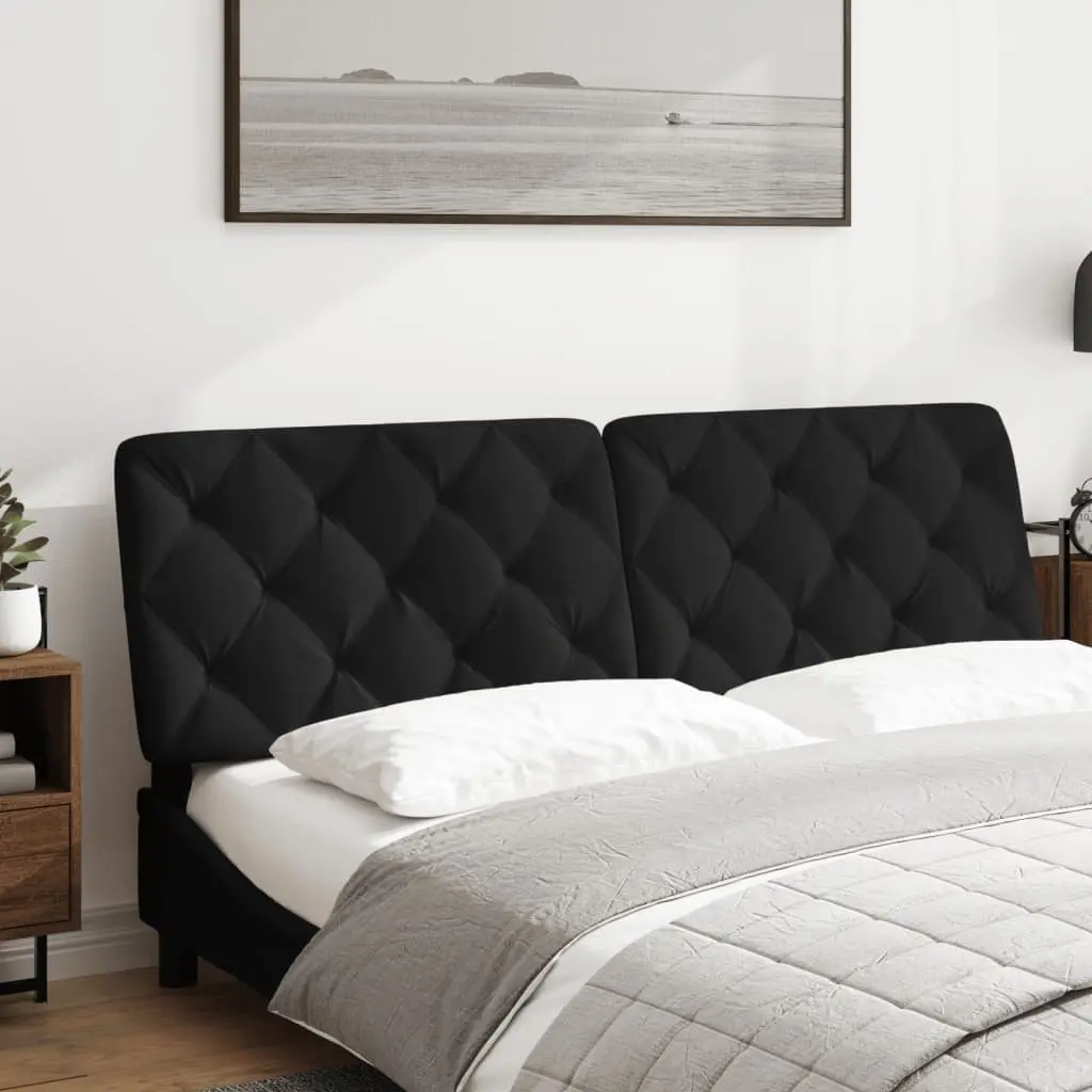 Velvet Headboard Cushion 153cm Black Foam Filling Wall Mounted Bed Back Support