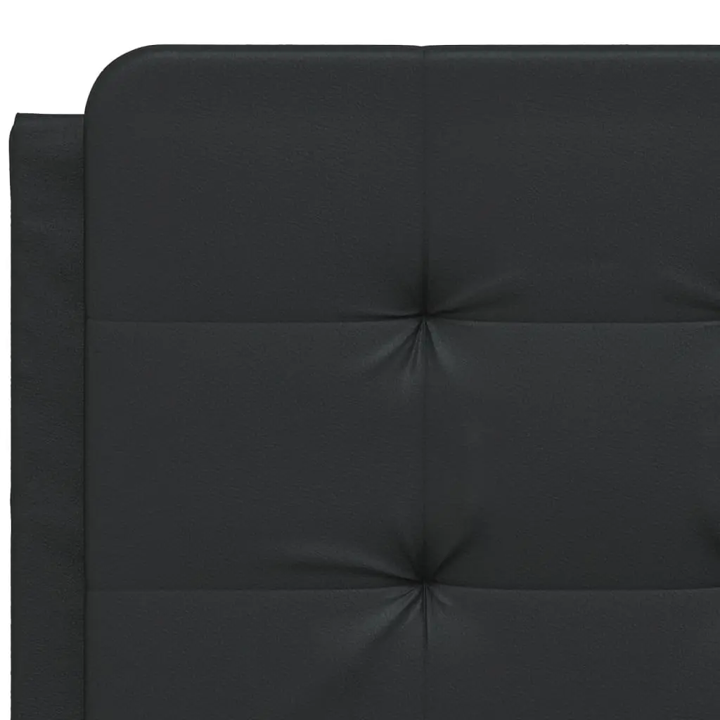 Headboard Cushion Black 137cm Wall Mounted Faux Leather Foam Filled
