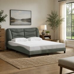 Concise and Modern Grey Queen Bed Frame