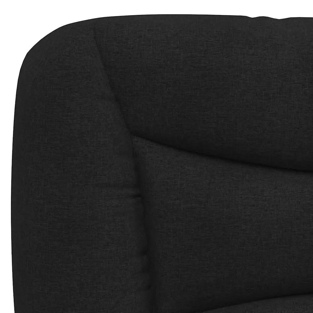 Queen Bed Frame with Fabric Headboard and Plywood Slats Black 152x203cm