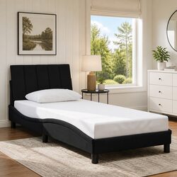 Chic Black Velvet Bed Frame with Headboard