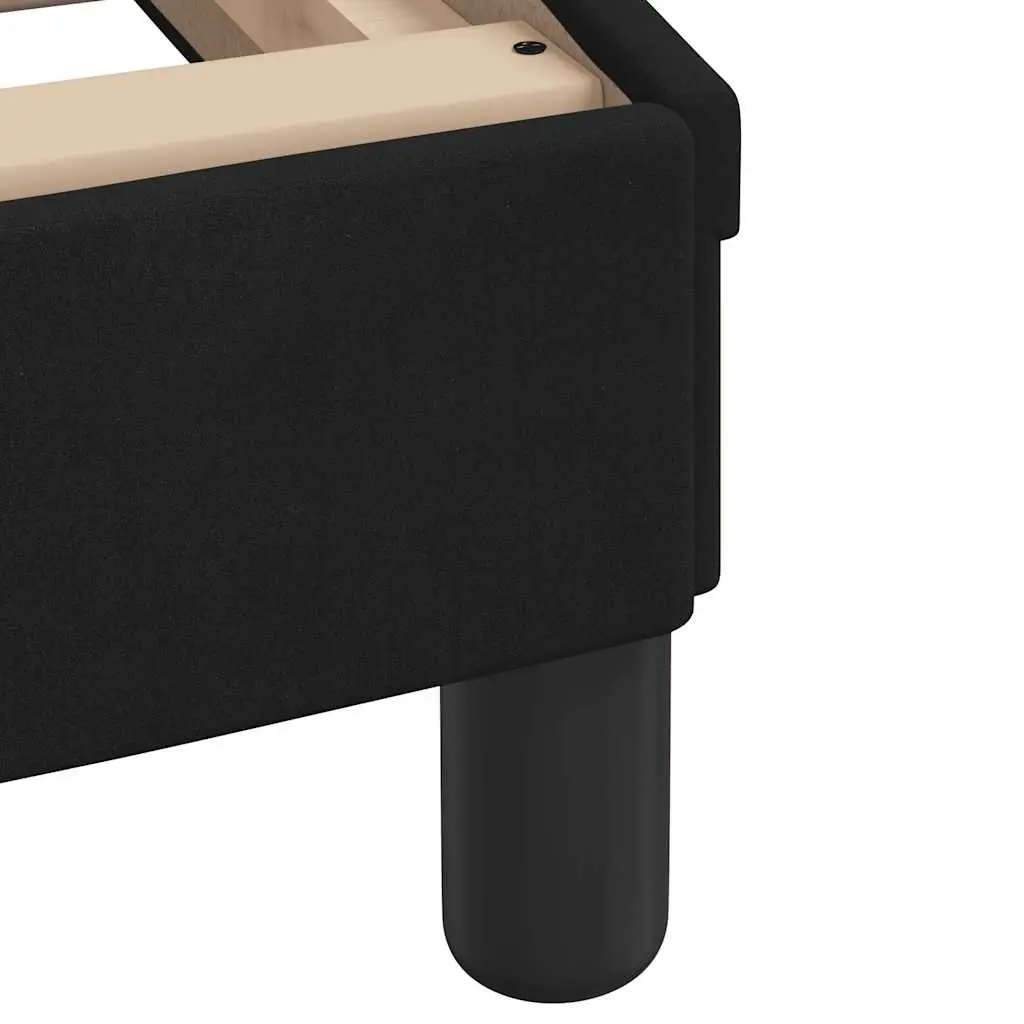 Bed Frame Black 180x200 cm Velvet Upholstery Headboard Plywood Slats