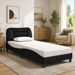 Confidently Stylish Black Faux Leather Bed Frame