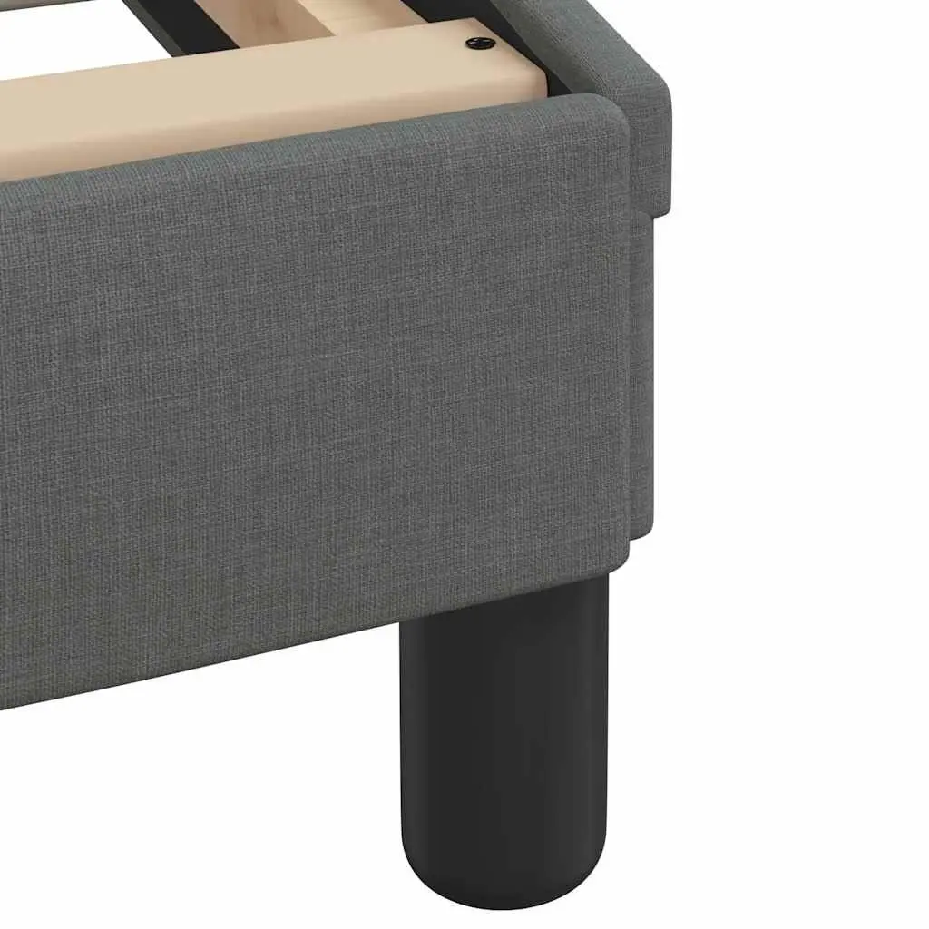 Queen Bed Frame Grey Fabric 152x203cm Upholstered Headboard Plywood Slats
