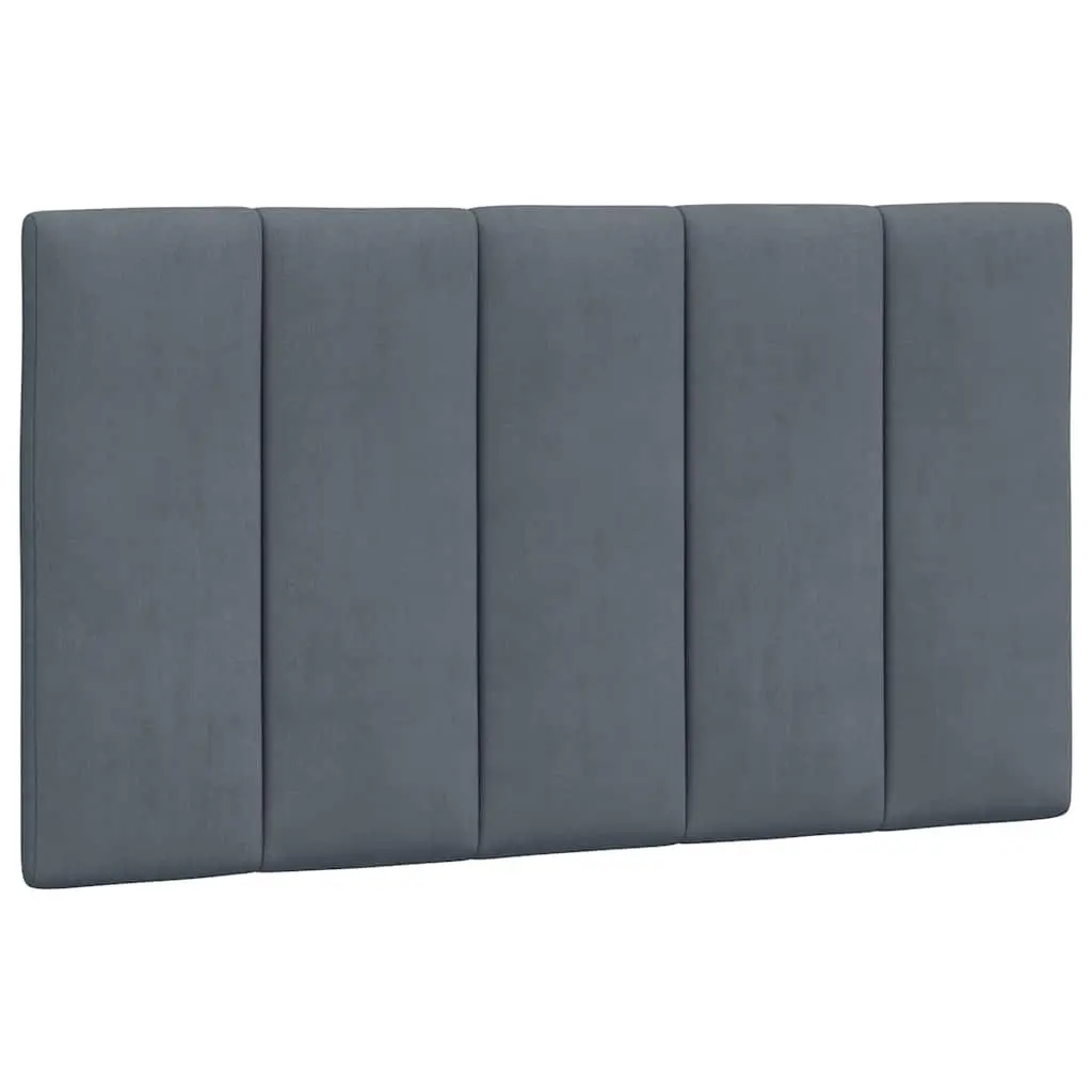 Bed Frame Grey Velvet 90x190 cm Cushioned Headboard Slatted Base