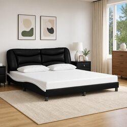 Concise Design: King Bed Frame with Upholstered Headboard