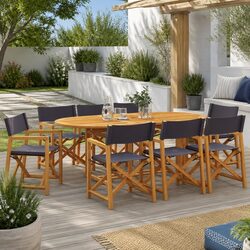 Folding Garden Chairs Set of 8 in Dark Grey