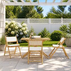 Concise Folding Bistro Chairs 4-Piece Set