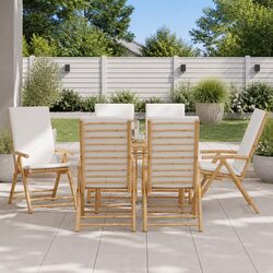 Bamboo Outdoor Reclining Chair Set - Six-Piece Comfort