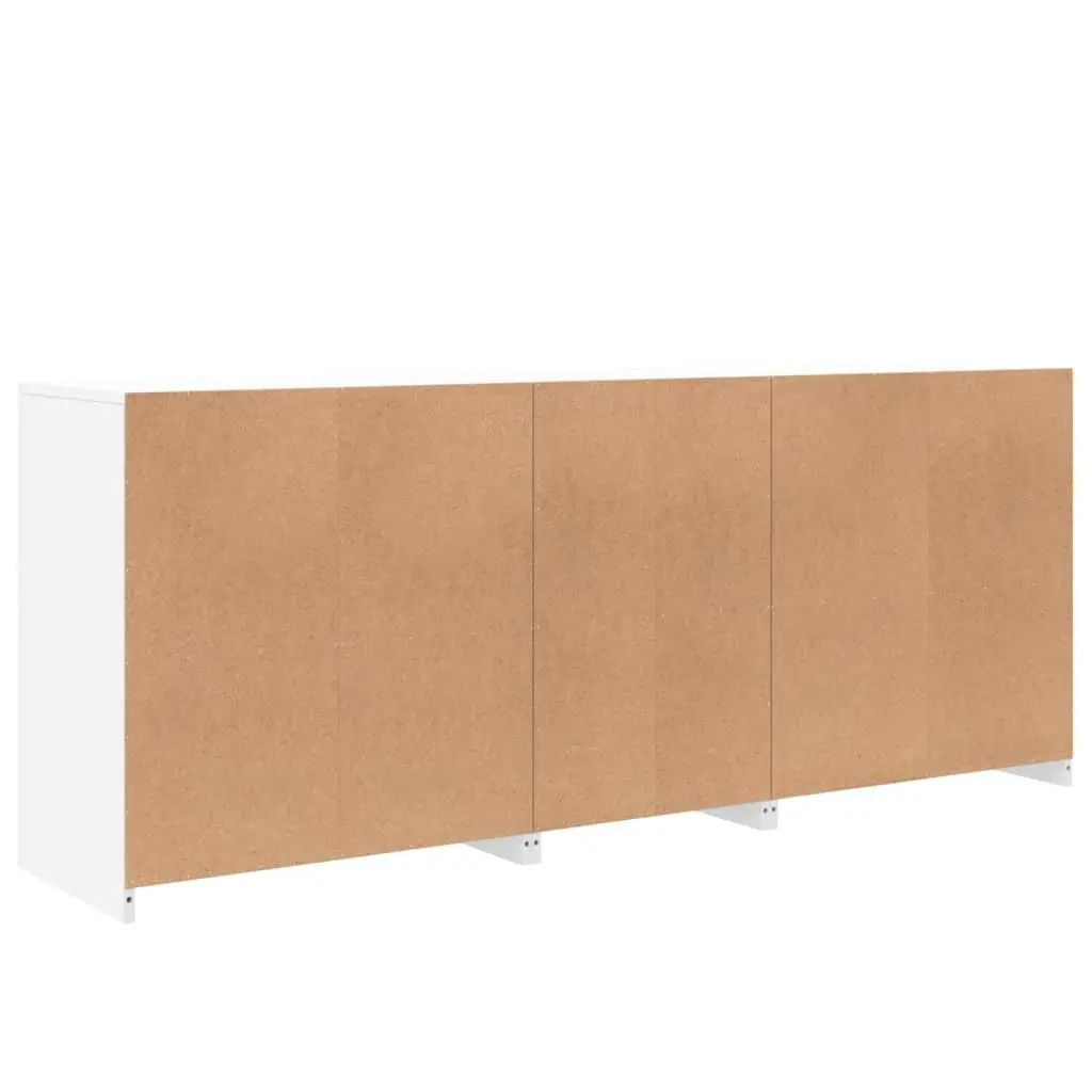 White Sideboard RGB LED Lights Modern Storage Cabinet 162x37x67cm