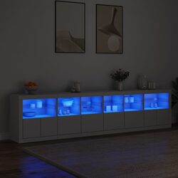 White Sideboard with RGB LED Lights: Function Meets Style