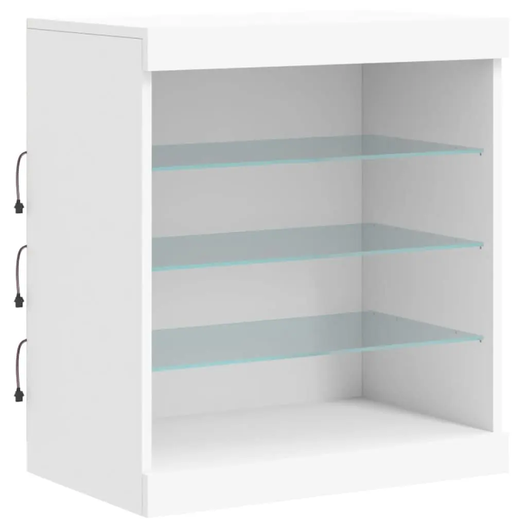 Sideboard Cabinet White 181.5 x 37 x 67 cm RGB LED Lights Storage Buffet