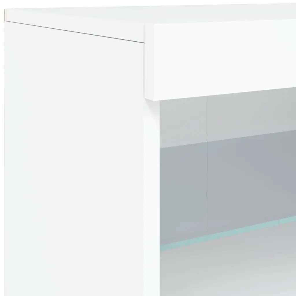 White Sideboard RGB LED Lights Modern Storage Cabinet 123L x 37D x 67H cm