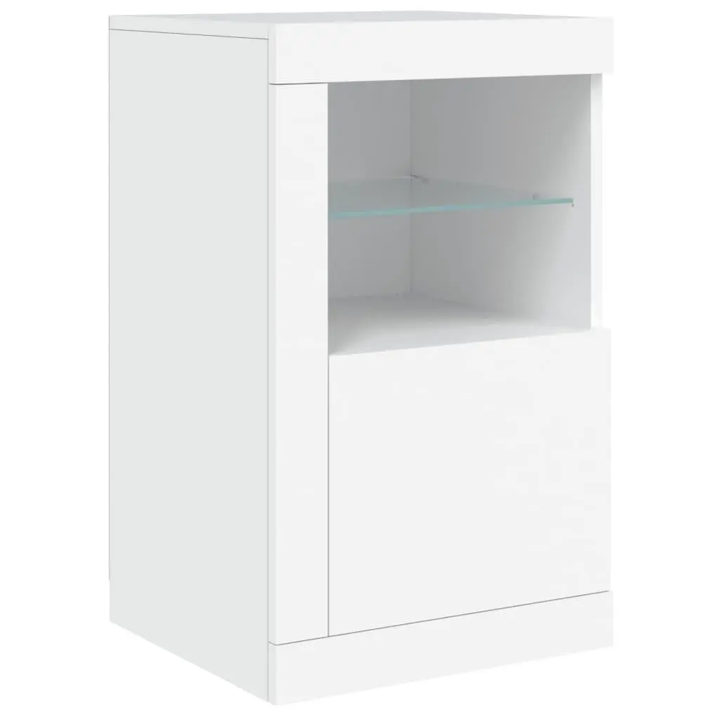 White Sideboard RGB LED Lights Modern Storage Cabinet 123L x 37D x 67H cm