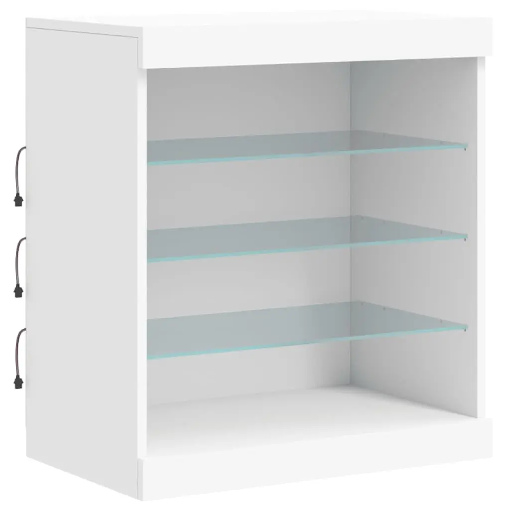 White Sideboard RGB LED Lights Modern Storage Cabinet Buffet 142.5 x 37 x 67 cm