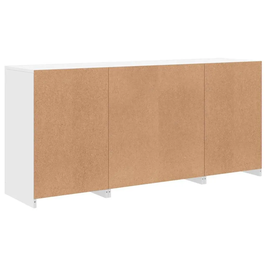 White Sideboard RGB LED Lights Modern Storage Cabinet Buffet 142.5 x 37 x 67 cm