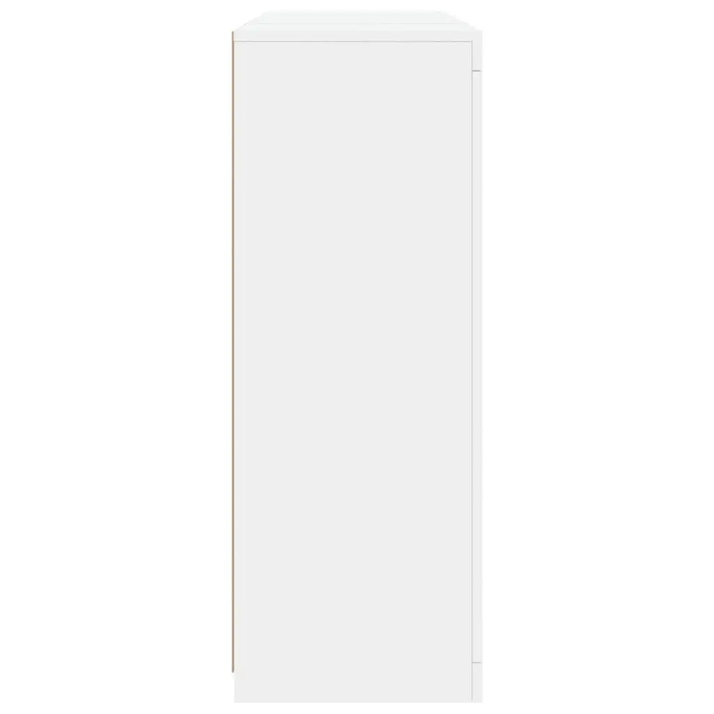 Sideboards White 3 Pieces RGB LED Lights Storage Cabinet Buffet Furniture