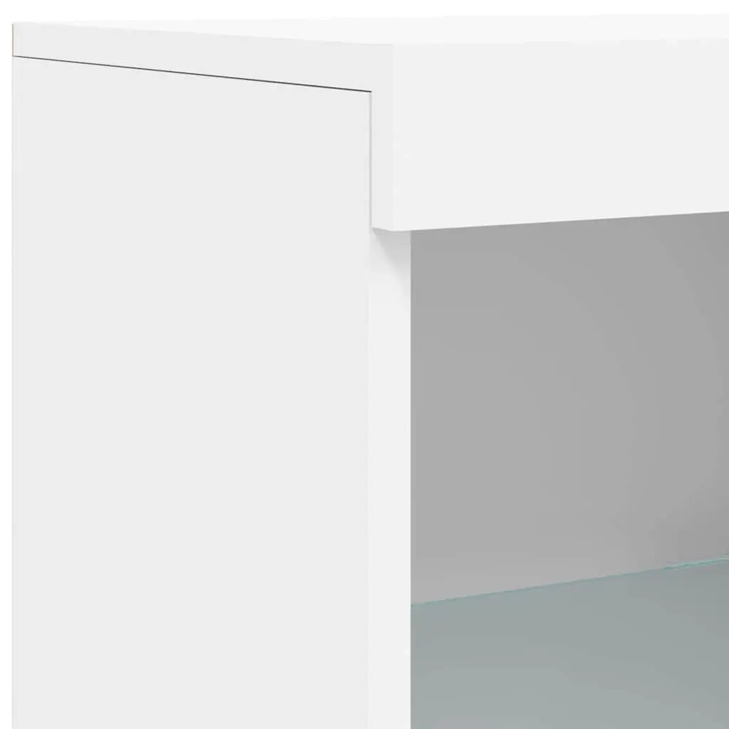 Sideboard Cabinet White 162W x 37D x 100H cm RGB LED Lights Storage Buffet Furniture