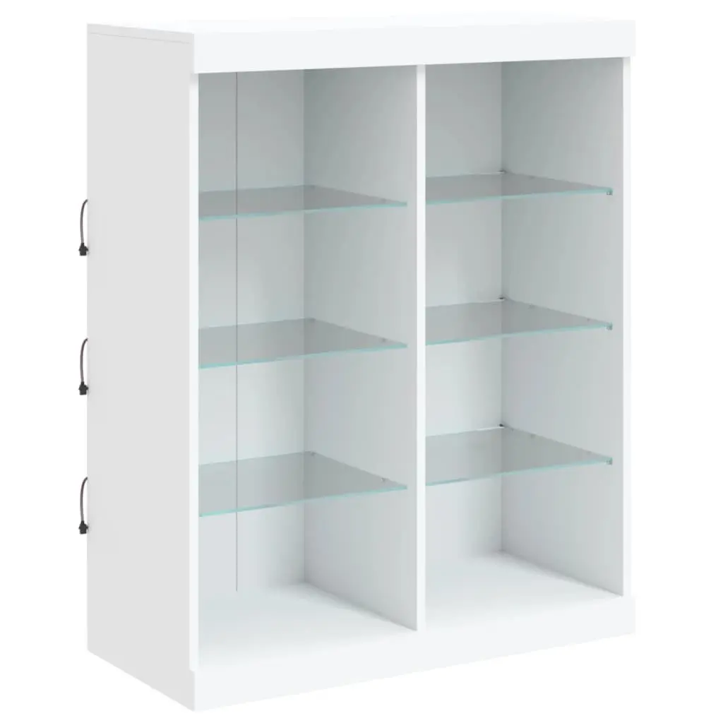 Sideboard White 202x37x100cm Modern with RGB LED Lights and Storage