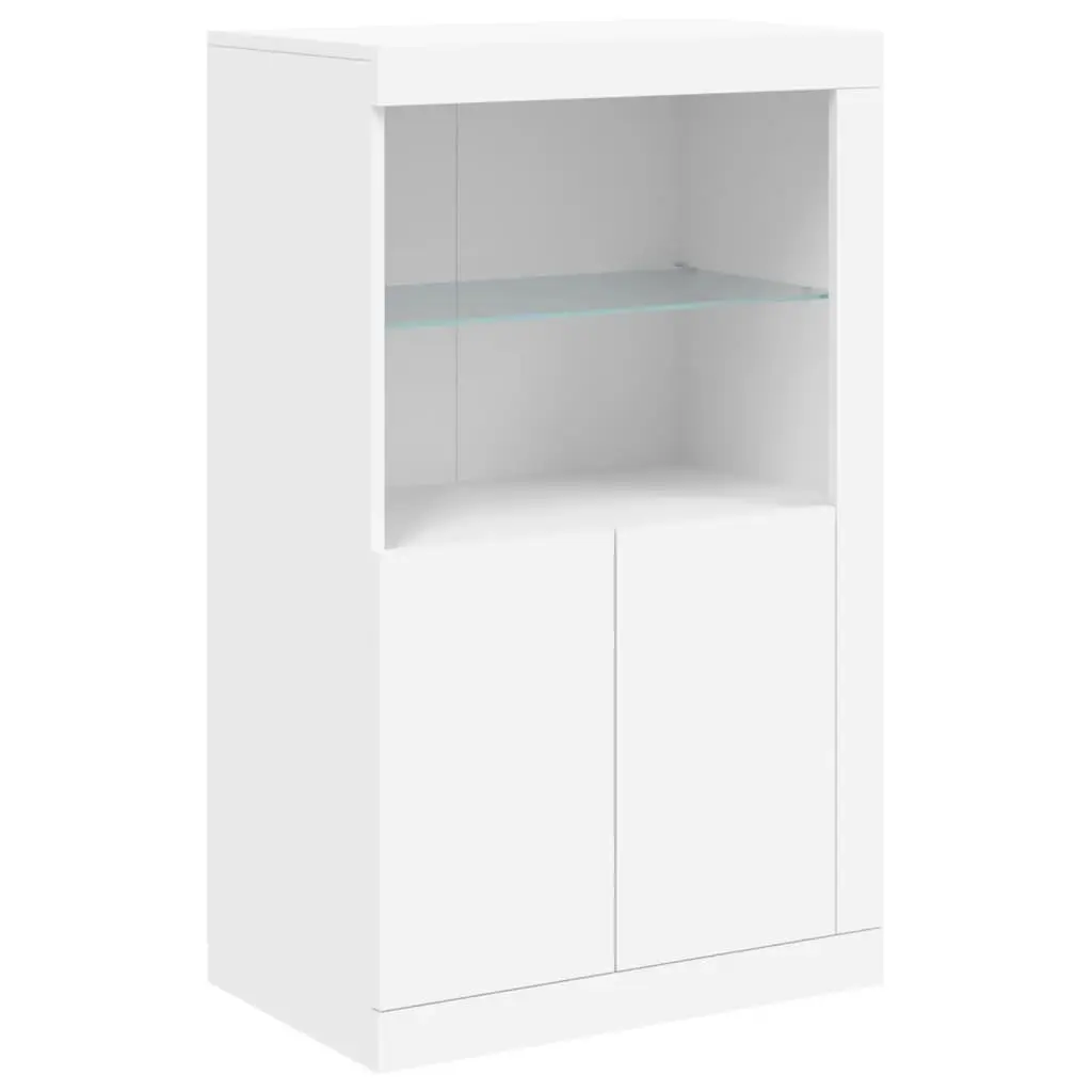 Sideboard White 202x37x100cm Modern with RGB LED Lights and Storage