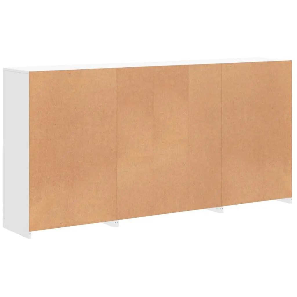 Sideboard White 202x37x100cm Modern with RGB LED Lights and Storage