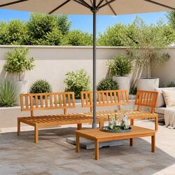 Outdoor Pallet Sofa Set: 3-Piece Comfort & Style