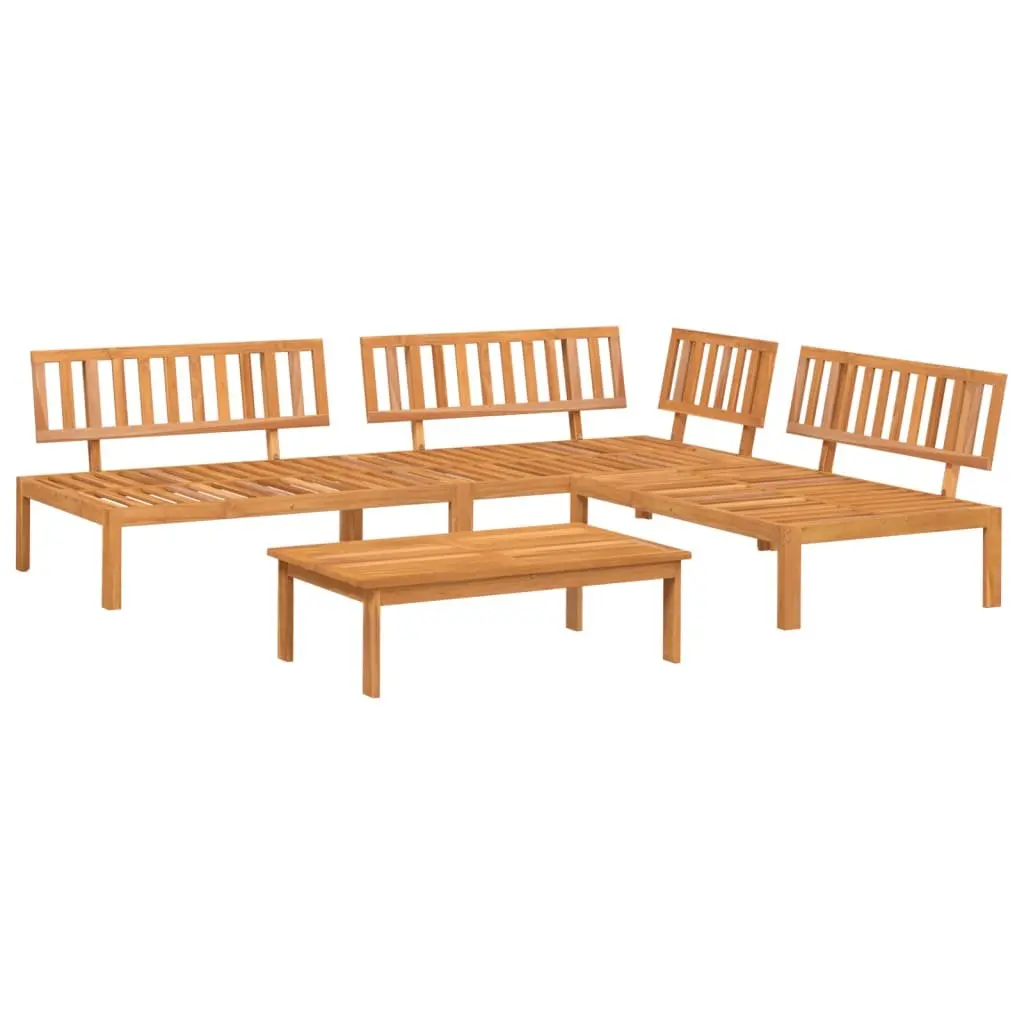 4 Piece Garden Pallet Sofa Set Solid Acacia Wood Outdoor Sectional Brown