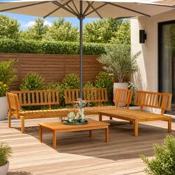 Compact Outdoor Sectional Sofa Set - 4 Pieces