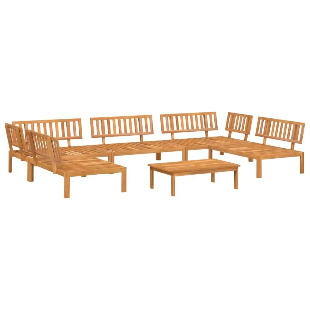 Outdoor Sectional Sofa Set 6 Piece Garden Pallet Furniture Brown Acacia Wood